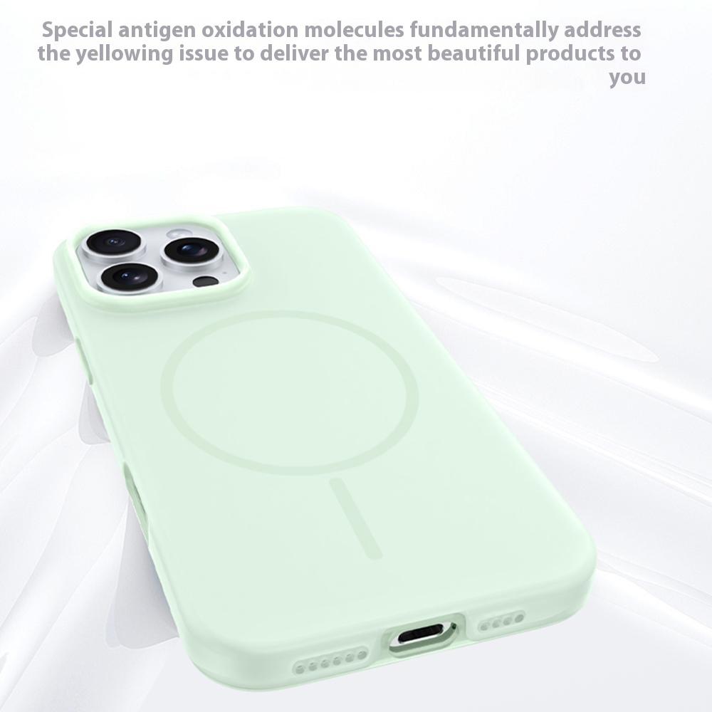For iPhone 15 Pro Max Case Compatible with MagSafe Ice-Transparent Liquid Silicone+PC Phone Cover