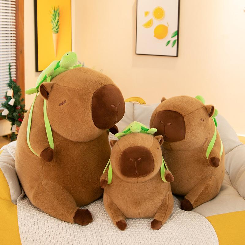 Capibara doll back turtle bag capybara doll throw pillow snot capybara plush toy