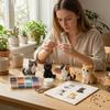 Mini Kit DIY de Animales con Cuentas 3D, Lindo Kit de 4 Piezas de Manualidades con Cuentas de Gato con Instrucciones, Proyecto de Fabricación de Trabajos con Cuentas Hechos a Mano para Adolescentes, Adultos