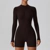 High Elastic Long Sleeve One Piece Sports Yoga  Hip Training Pants Jumpsuit Women Fitness Sleeve Bodysuit Sport