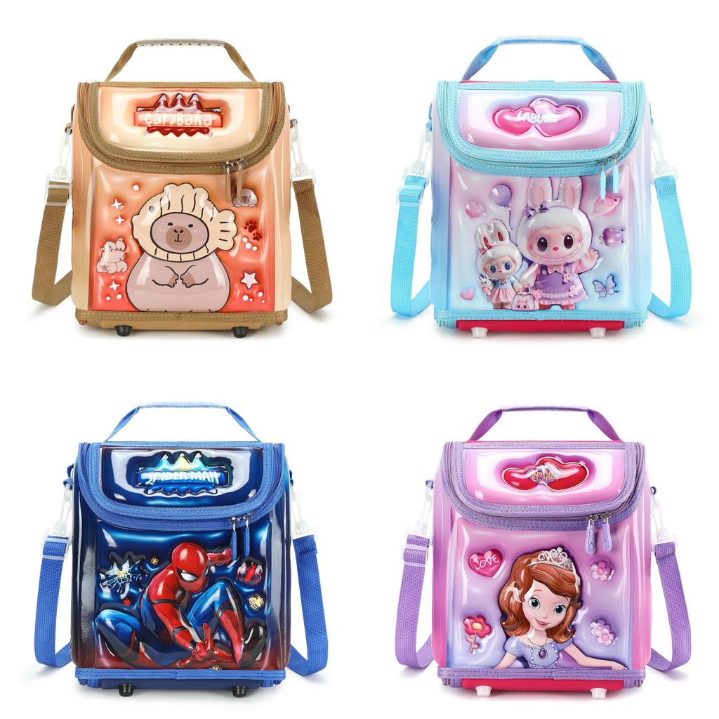 Kids Cartoon Lunch Bag With Insulated Polyester For Kindergarten And Travel Use