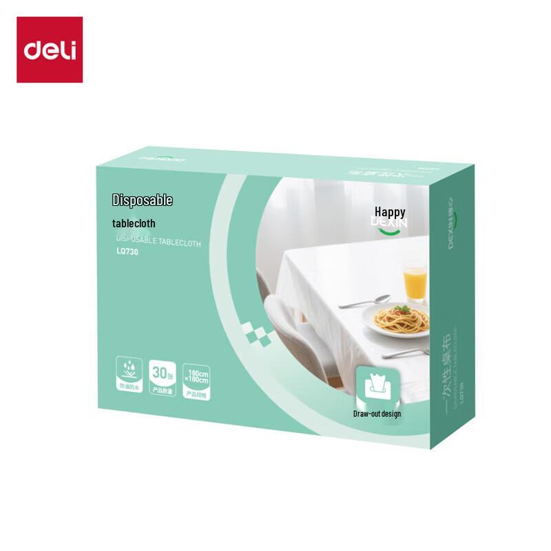 

Deli Disposable Thick Plastic Tablecloth, 30 Count