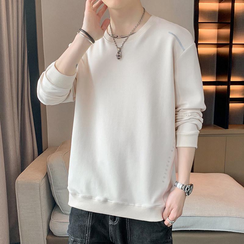 Men's Trendy Loose Fit Hoodie: Spring & Autumn Long Sleeve Pullover with Round Neck