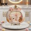 Cute Pastel Pumpkin Ornament Halloween Ghost Wooden Plaque, 2D Flat Tabletop Sign, Handmade Sign Spooky Bathing Reading for Home Office Mantel