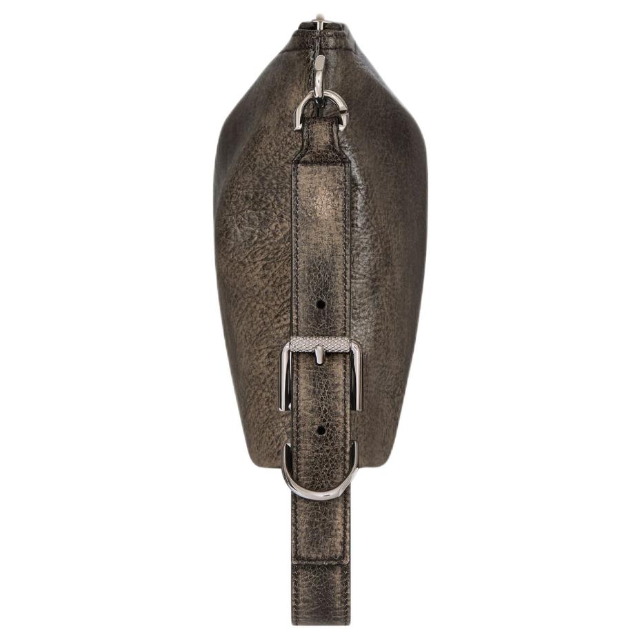 Givenchy Voyou Metal Buckle Zipper Closure Distressed Leather Clutch Men clutch Beige Brown BK60EYK1XT-288