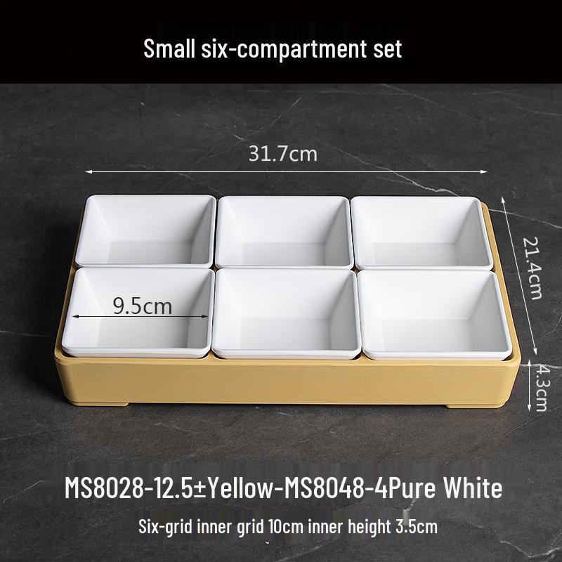 Melamine Divided Serving Platter for Hot Pot & BBQ