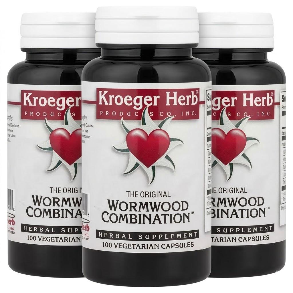 Kroeger Herb Original Wormwood Combination Veggie Capsules, (1Unit-100Count)