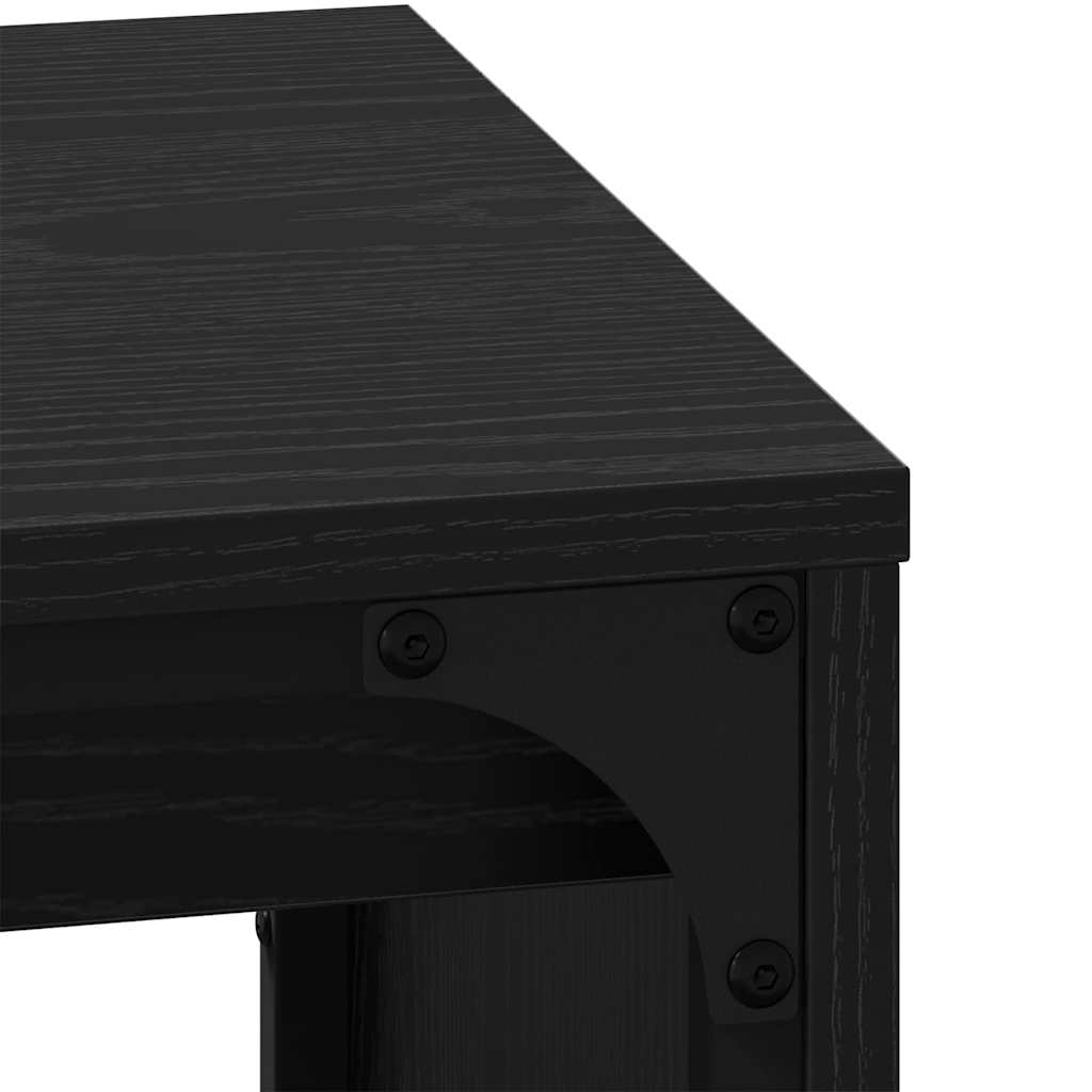 Nesting Coffee Table Set 3 pcs Black Oak Effect Particleboard