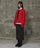 ERER Balloon Sleeve Scallop Knit Red
