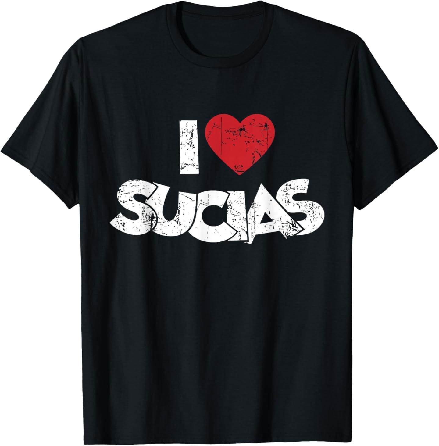 I Love Sucias I Heart Sucias Vintage Distressed Fun Spanish T-Shirt S разноцветный