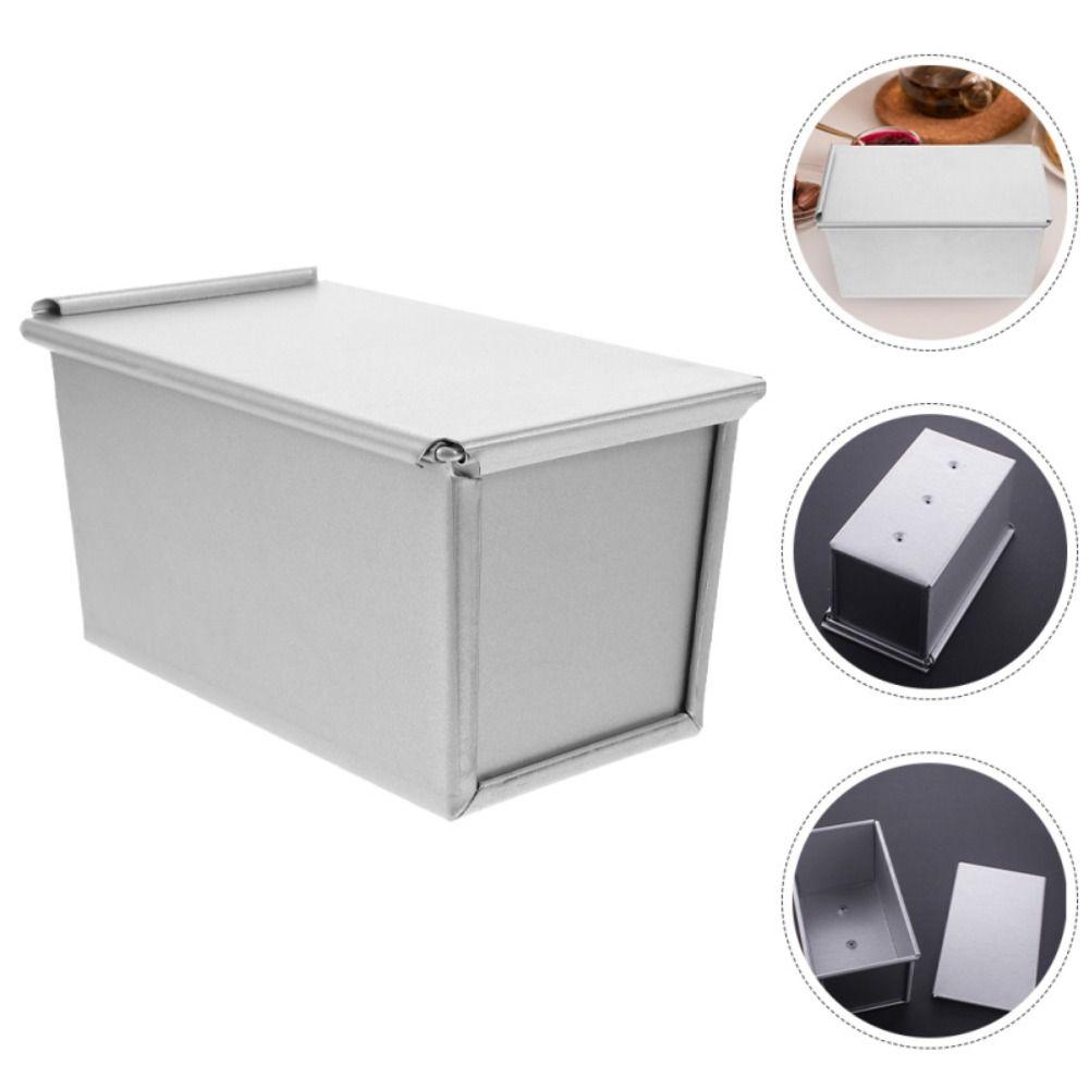 Non-Stick Cube Toast Box with Cover Bread Mold Useful Square Corrugated Loaf Pan  Baking Supplies