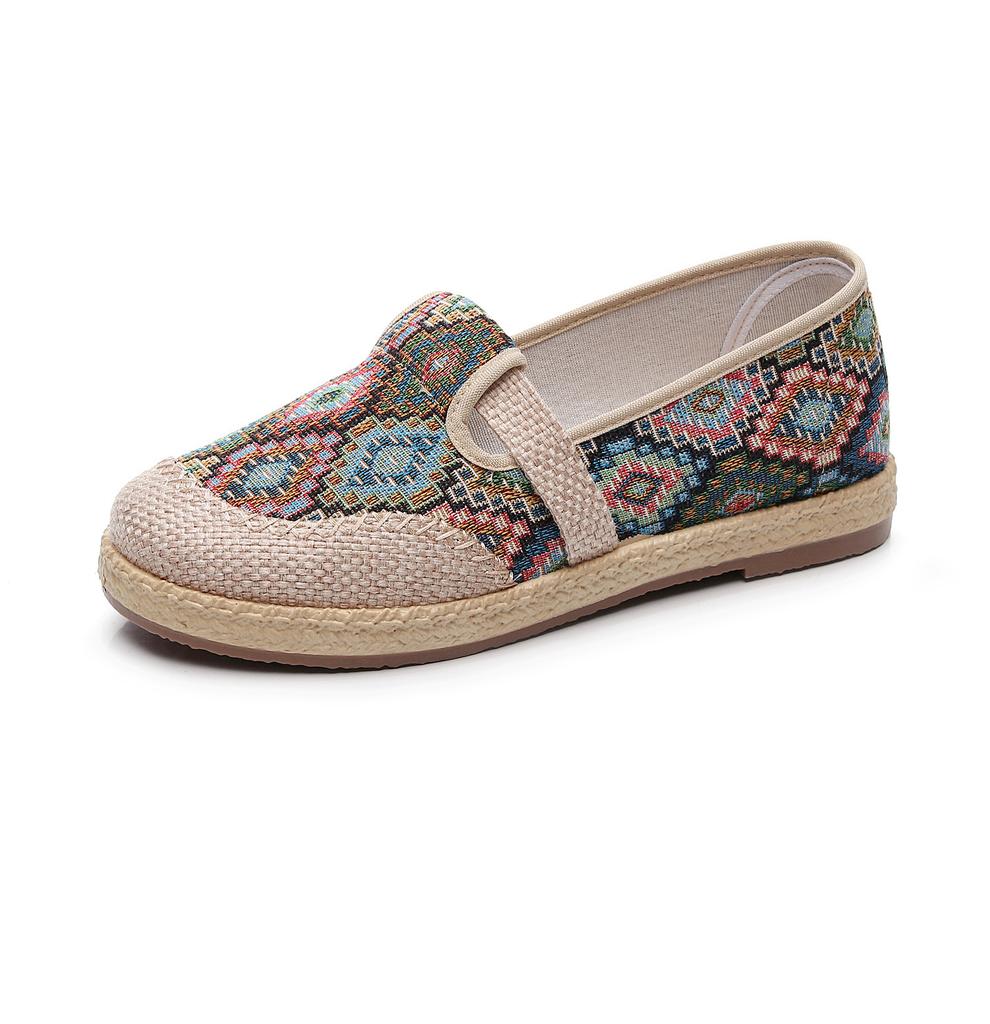 Customized cloth shoes women's shoes casual single shoes women's canvas shoes lazy fisherman shoes middle-aged and elderly mother shoes one pedal