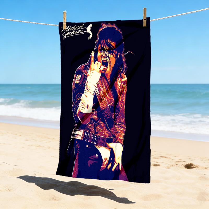 Michael Jackson Motorcycle Stylish Digital Printing Beach Towel Quickdrying Absorbent Blanket For Beach Pool Gym Travel