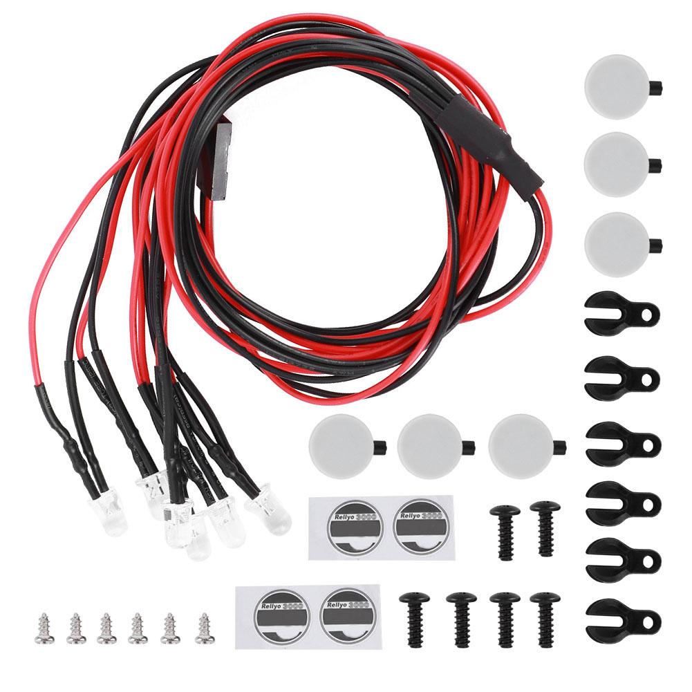 LED Roof Luggage Rack Lights Round Lampshade Fit for Traxxas Trx4 SCX10 II 90046 90047 1 10 RC Car6LED