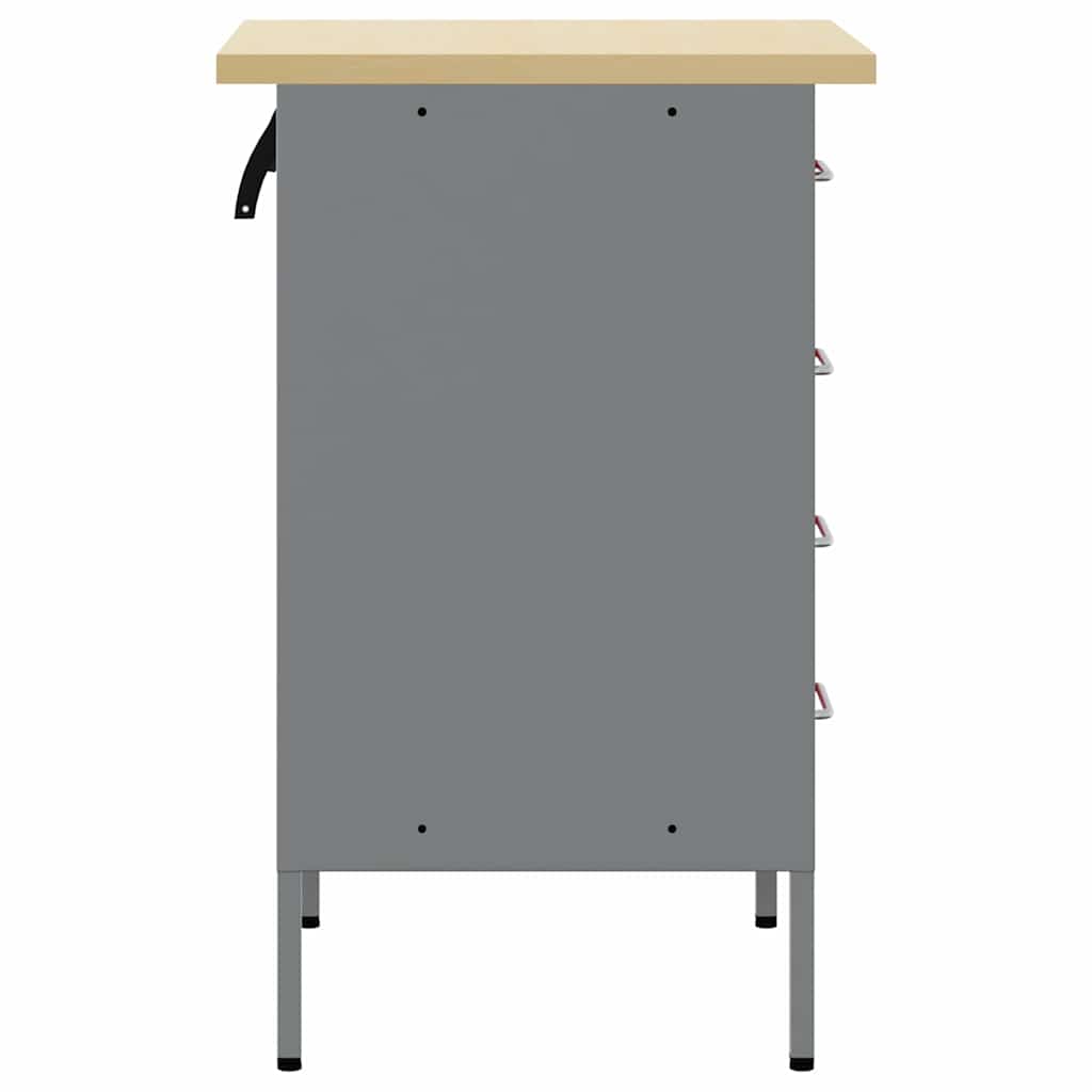 Workbench Red and Grey 50 x 55 x 85 cm Engineered Wood and Steel
