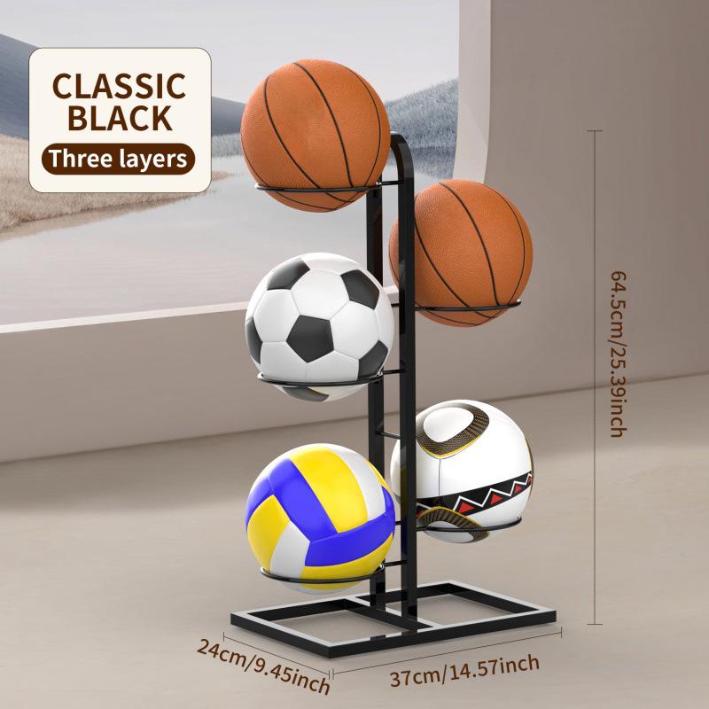 Multi-Function Ball Rack: Basketball, Football & Volleyball Storage for Kids' Rooms