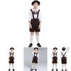 Elegant Children's German Oktoberfest Stage Costume With Hat For Halloween Cosplay