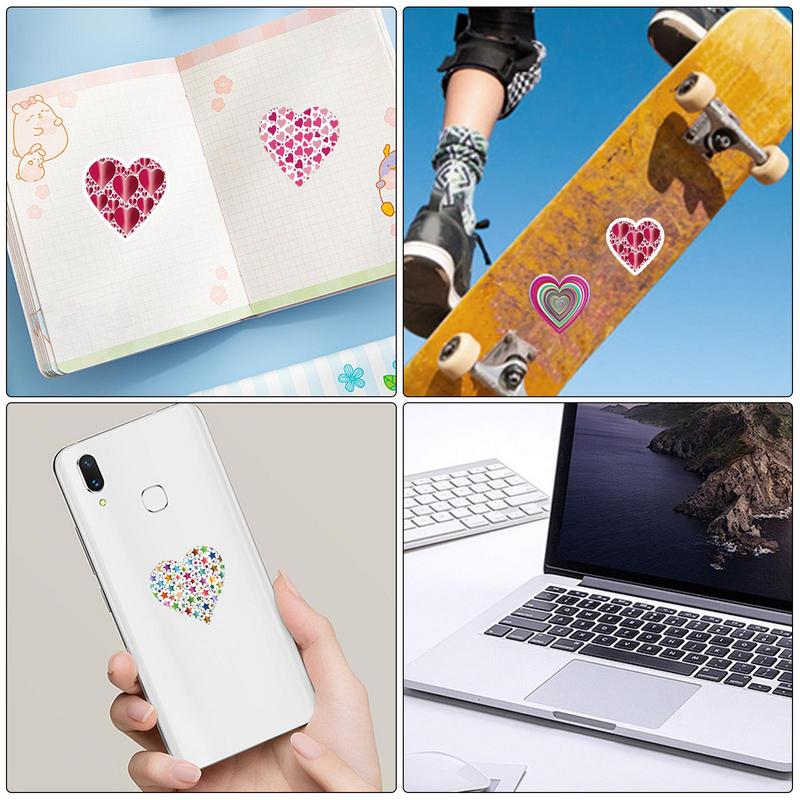 500PCS Heart Stickers For Kids Versatile Love Heart Stickers Label Stickers Decal Colorful Heart Roll Labels Decorative Label