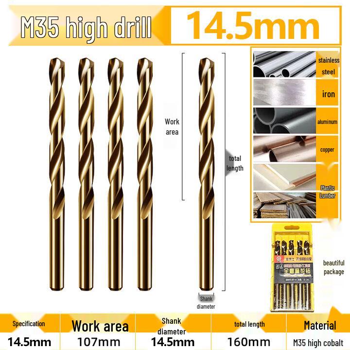 M35 Kobalt Spiralbohrer für hochharten Edelstahl Metallplatte.