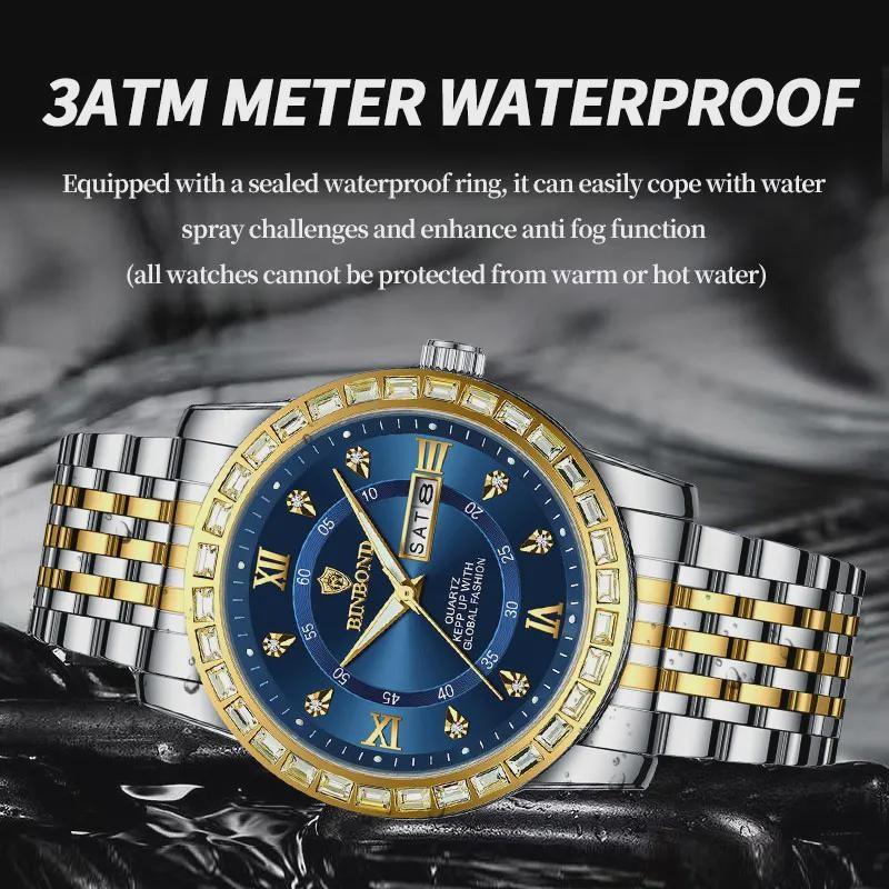 Fashion Quartz Wristwatches Gold Clock Men Luxury Watch Casual Business Analog Watches Relogio Masculino