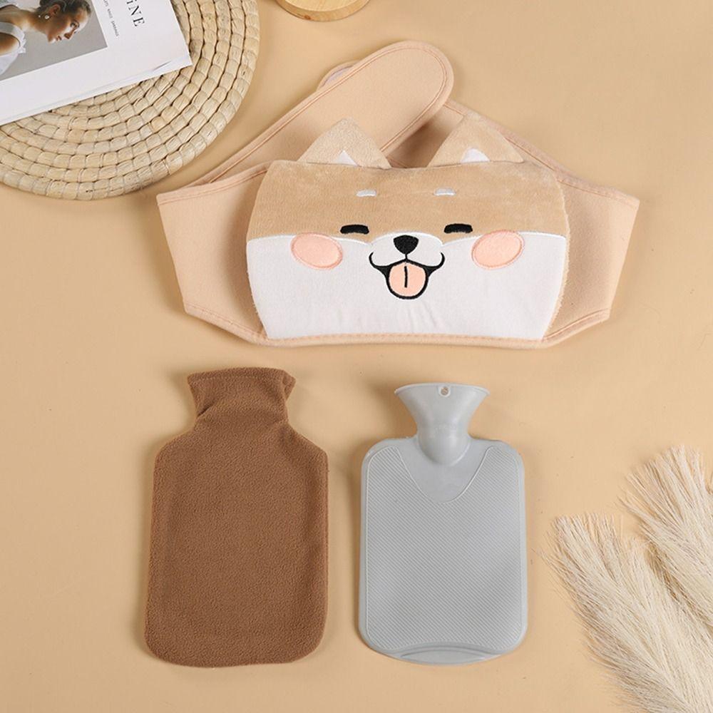 Cute PVC Hot Water Bottle Belt Soft Cartoon Waist Cover Belt Hand Warmer Wearable Warm Water Bag