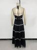 100% Kleidung Sexy Urlaubs-Lagenlook V-Ausschnitt Neckholder Kleid 2026