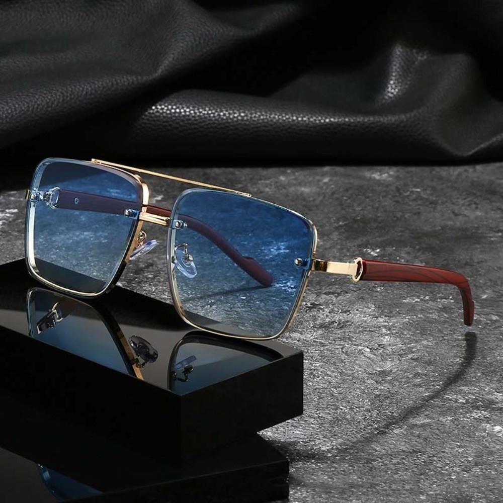 Eyewear Unisex Polarized Sunglasses Lightweight Anti-UV Plain Glasses Double-bar Sunnies  Daily