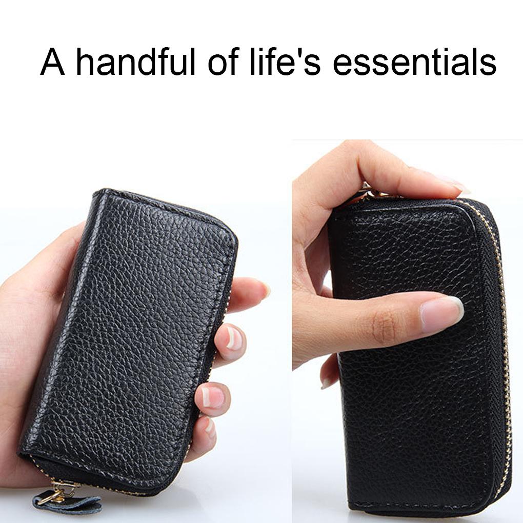 Leather Key Case Card Holder Zipper Purse Universal Holder Organizer Vintage Premium Multifunctional Unisex Purses