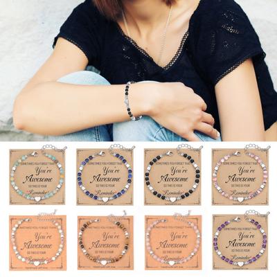 Women Bracelet Natural Stone Beads Adjustable Length Non-fading Bracelet Wear-Resistant Comfortable Accessories