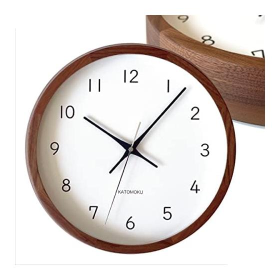 KATOMOKU muku clock 13 walnut km-104WARC wall clock continuous second hand diameter 30.6cm (radio clock)