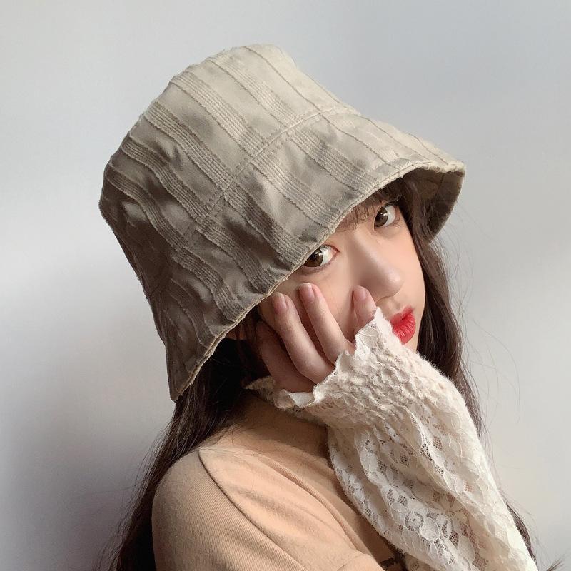 New Spring Double-sided Striped Bucket Hat Female Versatile Casual Student Bucket Hat Tide Basin Hat