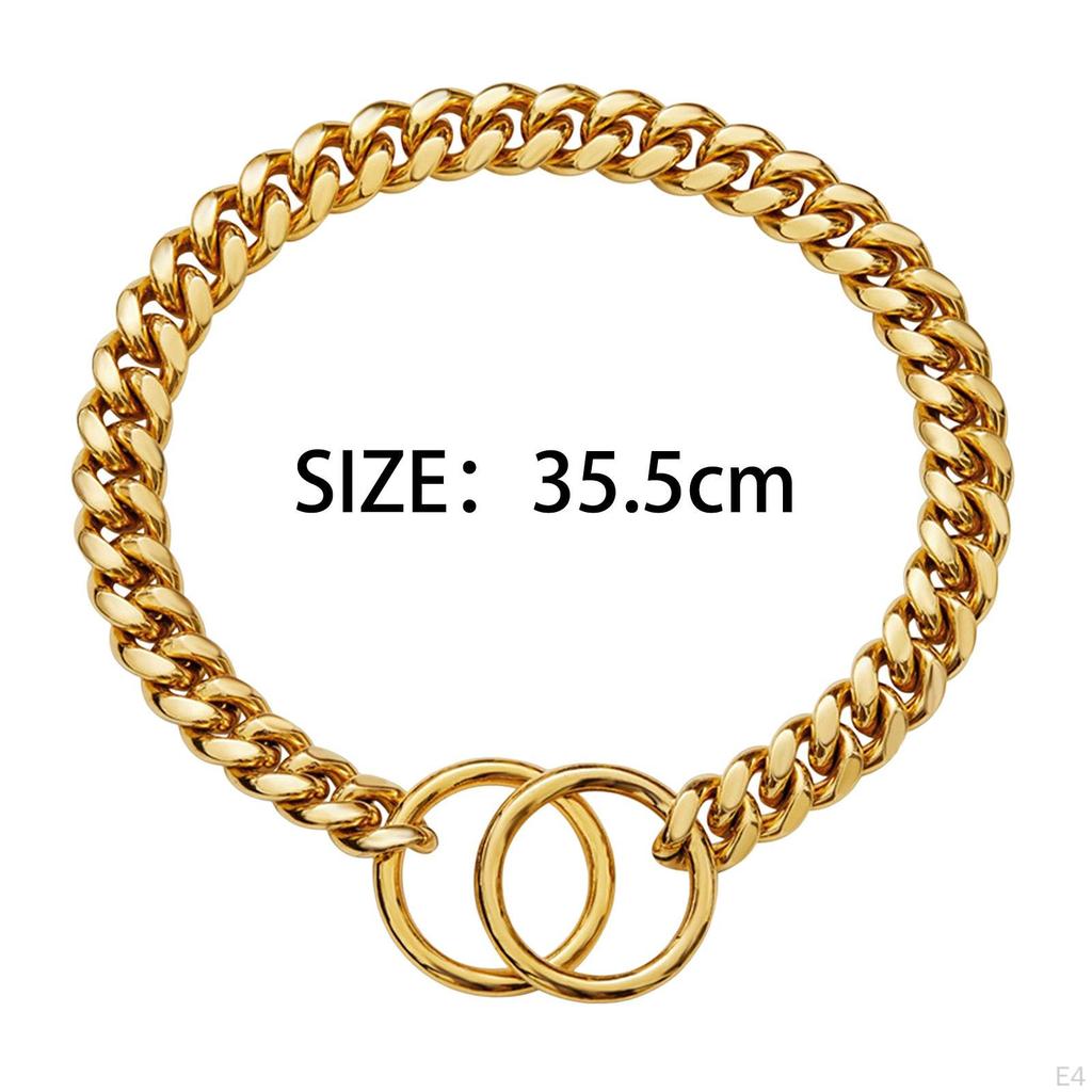 Large Dog Chain Collar Training Stainless Steel Chew Proof Necklace Choker