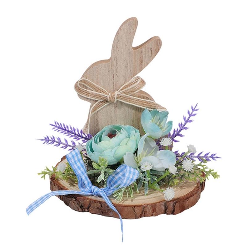 Holz Osterhase Skulptur Tierfigur Ornament Frühling Heimdekoration Für Kaminsims Bücherregal Tischplatte Display