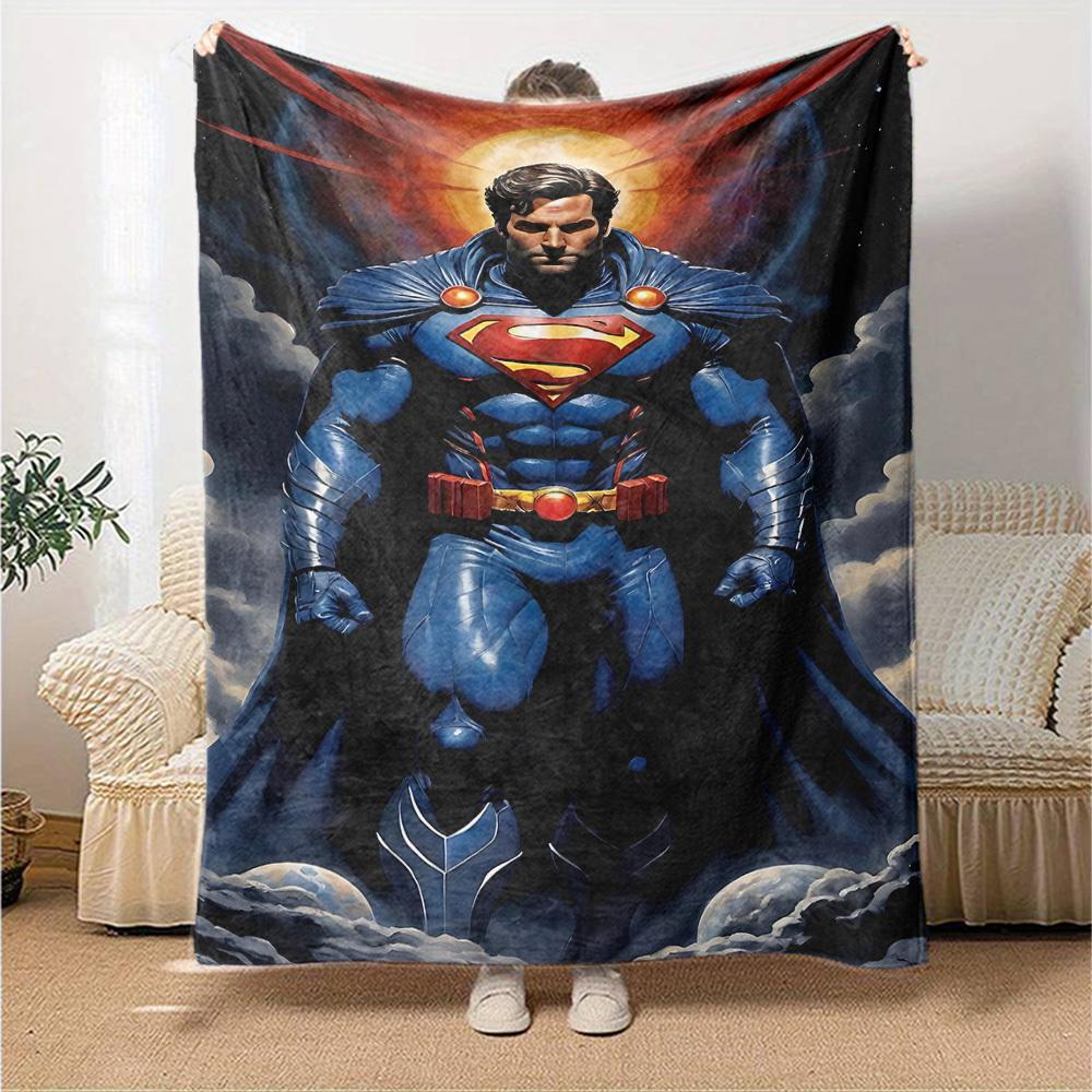 1pc Superman Space Flannel Blanket Soft Warm Throw for Home, Office, Travel, All-Season Cozy Bedding GiftL1274