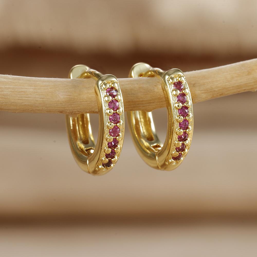 2PCS Stainless Steel Multicolor Zircon Geometry Drop Earrings For Women Fashion Creative Charm Dangle Earring Piercing Jewelry