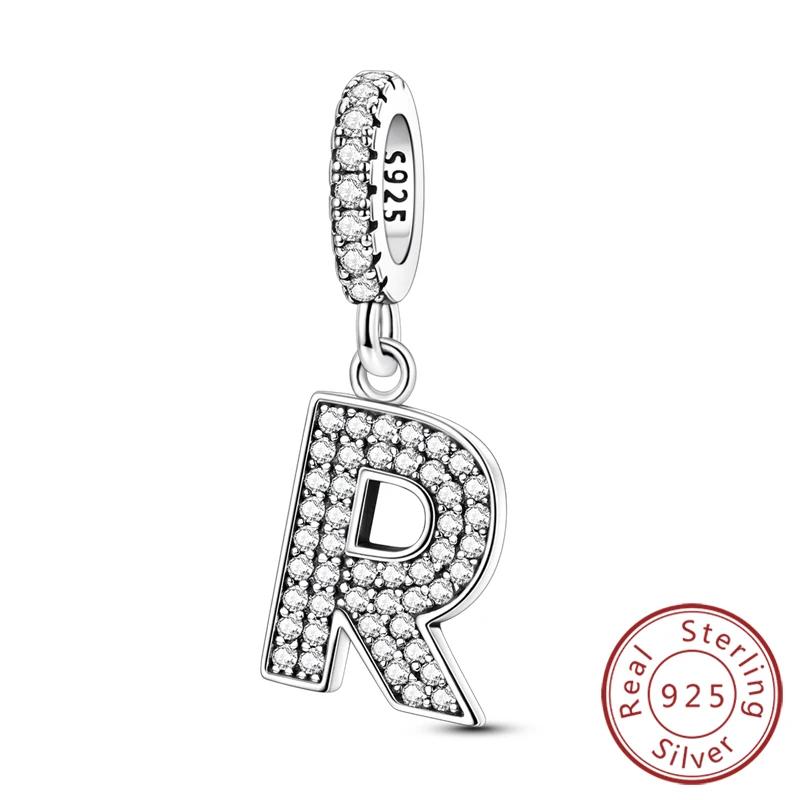 Original Copper 26 Letters A-Z Alphabet Name Beads Fit Bracelet New Charms Pendants Diy Women Jewelry Making