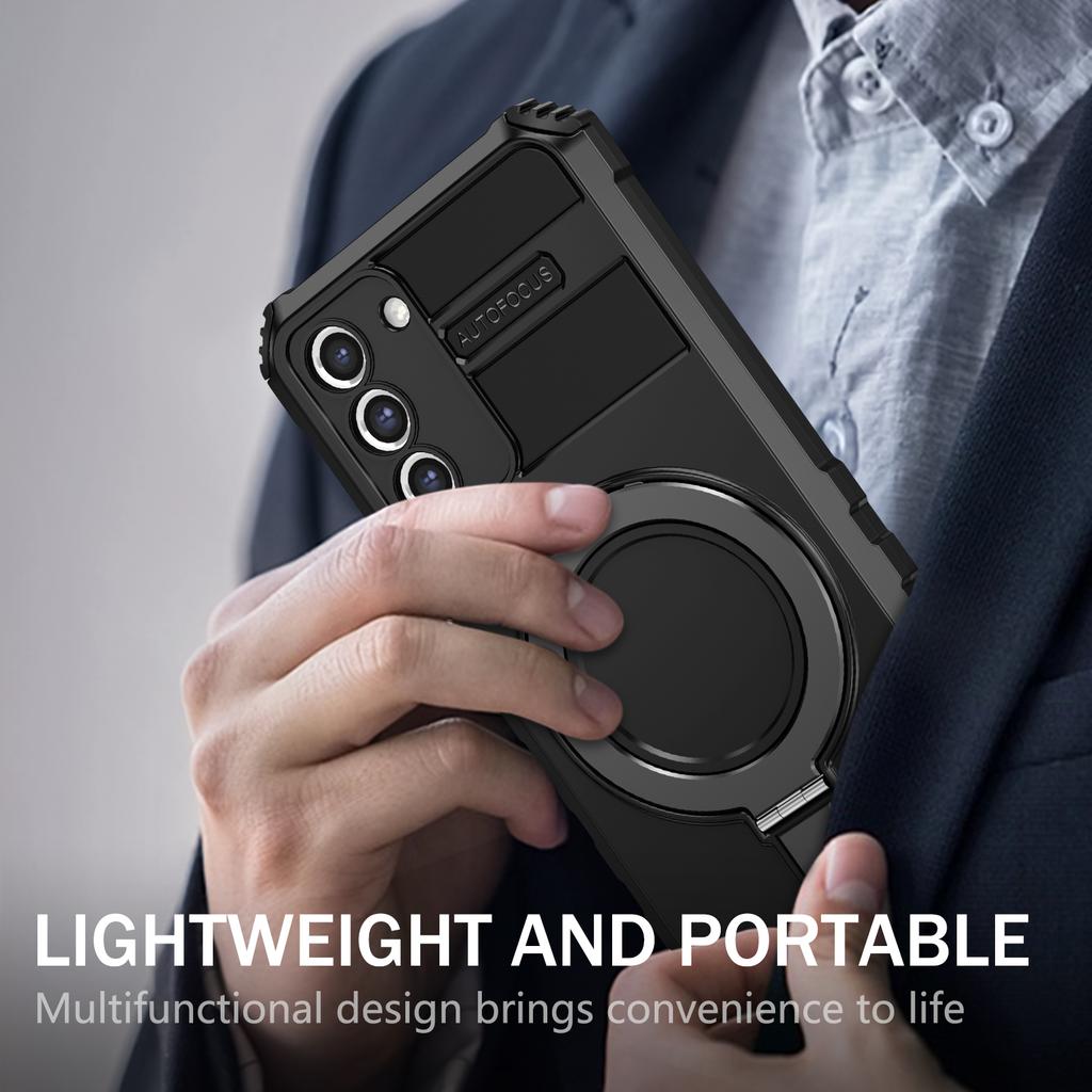 For Samsung Galaxy S21 4G/5G Case PC+TPU Kickstand Magnetic Phone Protection Cover