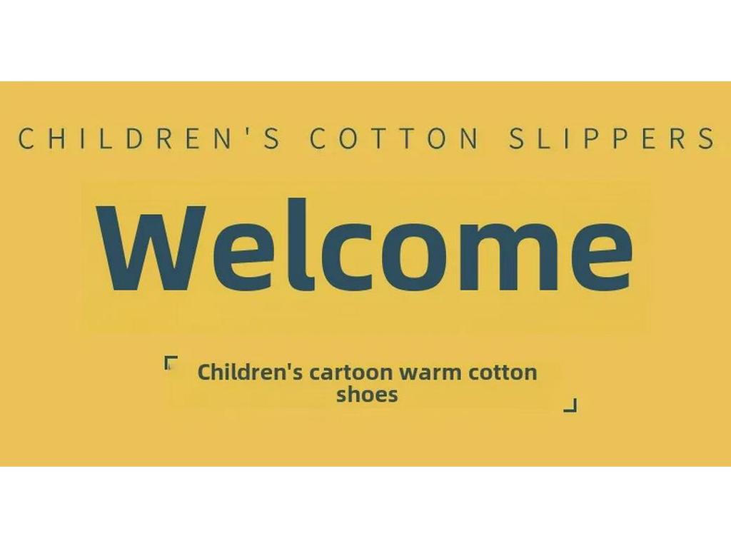 Kinder Winter Baumwollpantoffeln mit Fellabsätzen - Rutschfeste Indoor Cartoon Hausschuhe für Jungen & Mädchen