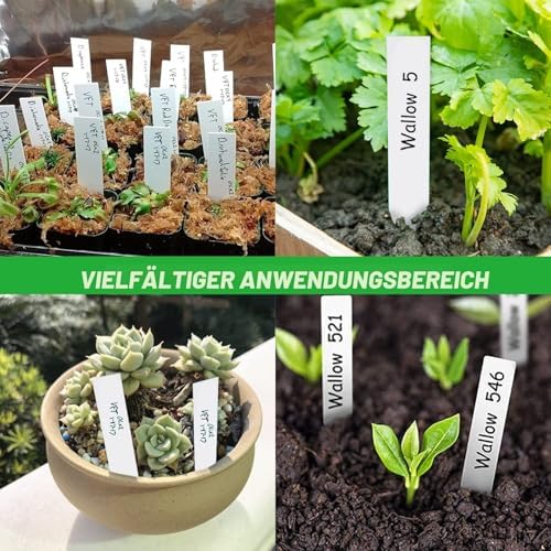 200 Stk Pflanzenschilder zum Beschriften Plastik Pflanzschilder für Draussen Wetterfest Pflanzenstecker Gartenschilder - 10x2CM