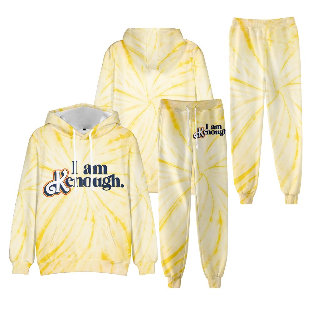 

I Am Kenough Hoodie Sweatpants Two Piece Set Hip Hop Letter Print Oversized Hoodie Sweatpants Set Loose Sportswear Streetwear