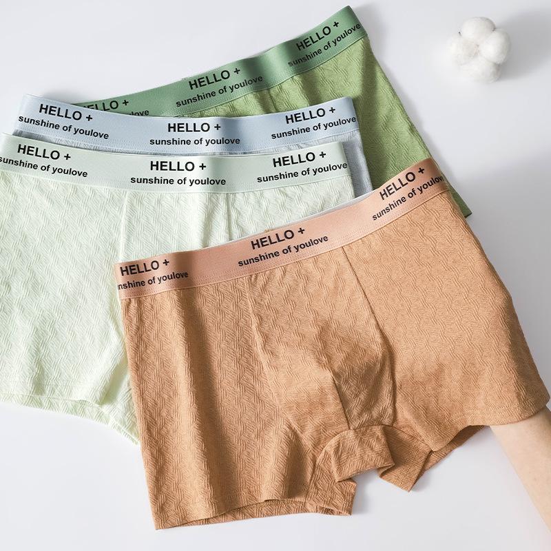 4Pcs Men's Underwear Mid Rise Soft Breathable Boxer Shorts Briefs High Elastic Comfortable Cotton Panties L XL XXL 3XL 4XL