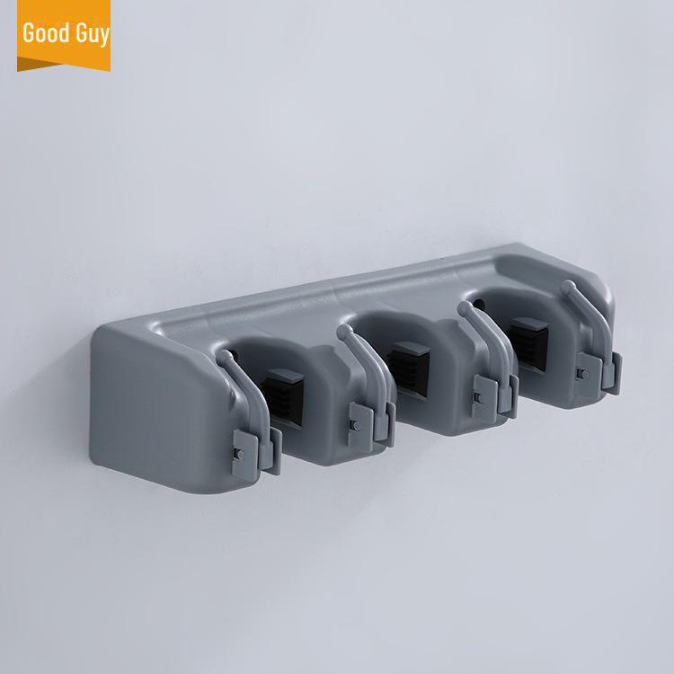 Multifunctional Mop and Broom Holder Rack with Hooks