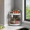 Corner Kitchen Rack: Multi-functional Triangle Knife Holder & Seasoning Jar Storage Organizer.