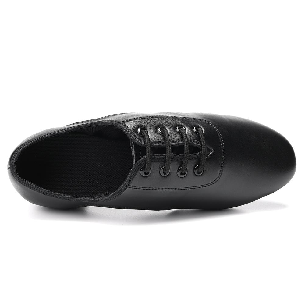 Latin Dance Shoes Black Leather Breathable Sweat-absorbent Non-slip Latin Mordern Dancing Shoes for Women