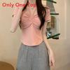 Pink Short Sleeve T Shirt With Embroidery For Elegant Casual Wear