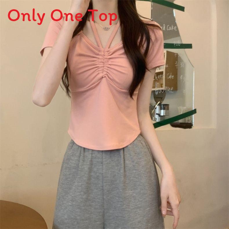 Pink Short Sleeve T Shirt With Embroidery For Elegant Casual Wear