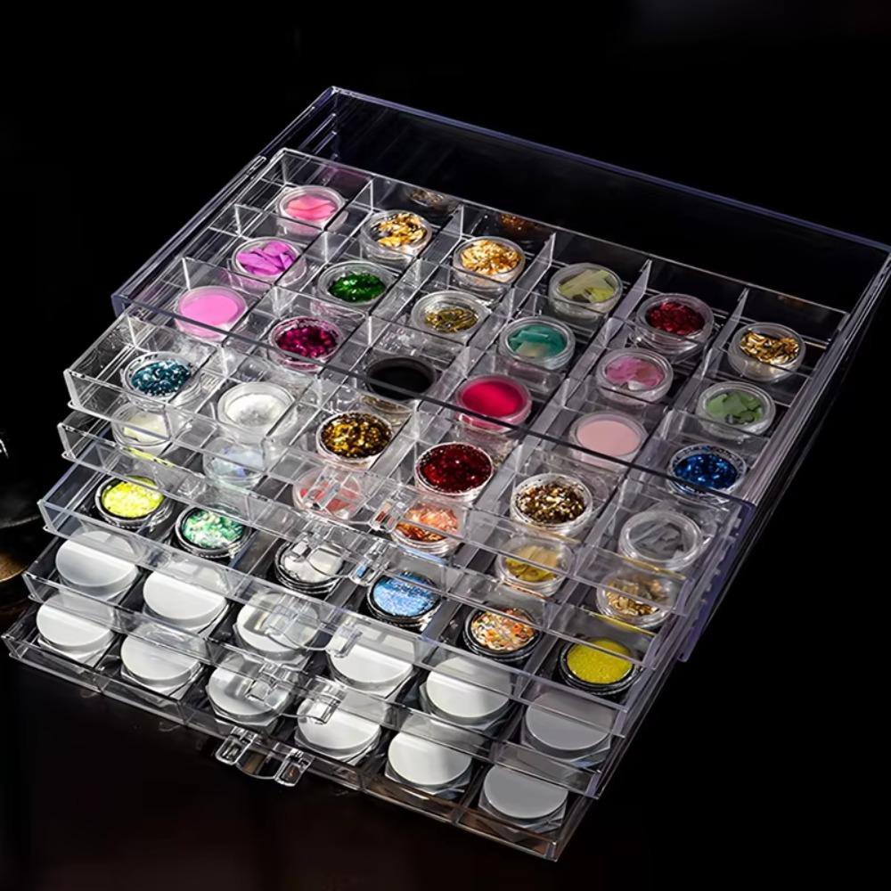120 Grids Jewelry Storage Box Drawer Style Jewelry Sorting Box Transparent Organizer Box  Vanity