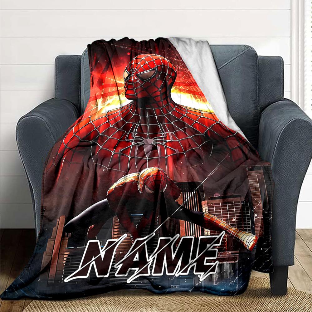 Custom Name Spider-Man Mask blanket for Couch & Bed, Plush Cozy Fuzzy Blanket Super Soft & Warm Blankets for Fall and Winter. 090818