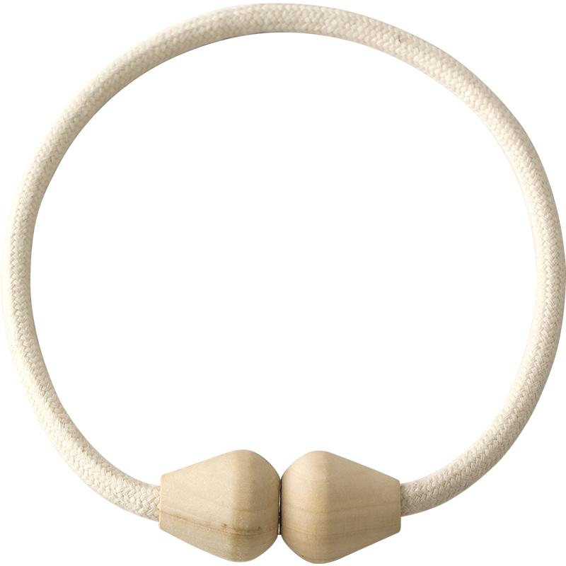 

2pcs Modern Style Non-Perforated Curtain Tie Pair Magnetic Buckle Cotton Rope Wooden Beads Storage Hanging Curtain Tie