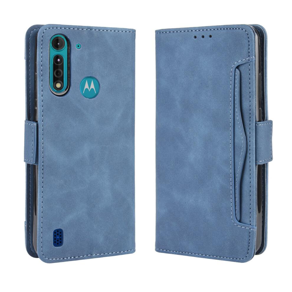Case for Motorola MOTO G8 Power Lite Cover Adjustable Detachable Card Holder Magnetic closure Leather Wallet Case - Blue